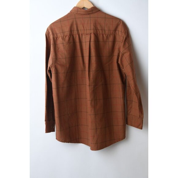 Vintage Orvis Button Up Shirt Mens L Rust Plaid Pocket Business Casual - Picture 5 of 8